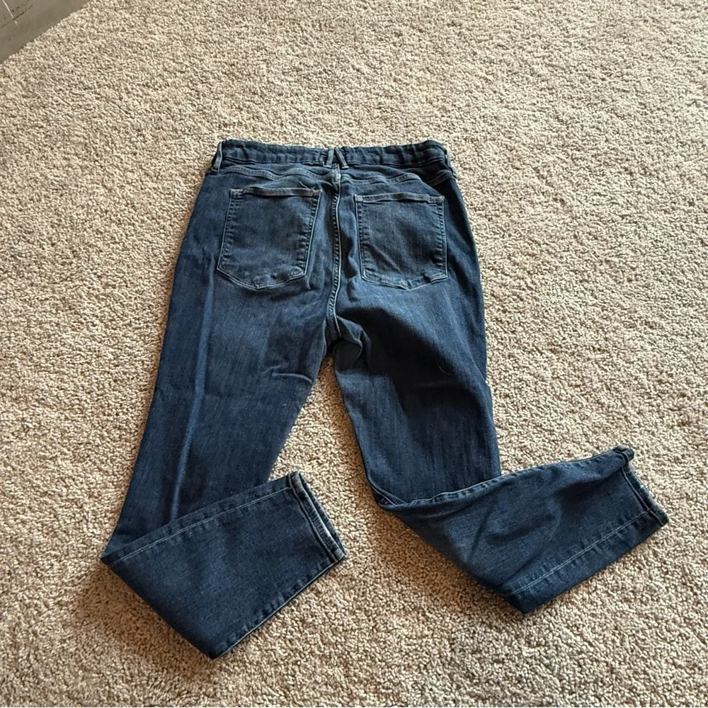 Good American Good Legs Crop Leg Jeans - Dark Blue Size 16 - Picture 10 of 11